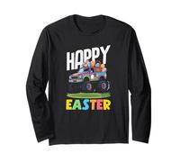 Happy Easter Monster Truck Viola Pickup Basket Uova Ragazzi Maglia a Manica
