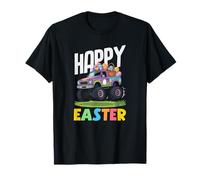 Happy Easter Monster Truck Viola Pickup Basket Uova Ragazzi Maglietta
