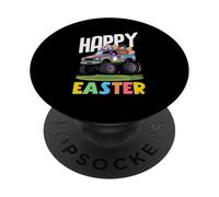 Happy Easter Monster Truck Viola Pickup Basket Uova Ragazzi PopSockets PopGrip Adesivo