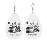 Happy Easter - Orecchini a goccia in pelle, leggeri, in stile bohémien, idea regalo per donne e ragazze