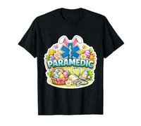Happy Easter Paramedic EMT EMS Star of Life Bunny Uova Orecchie Maglietta