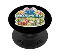 Happy Easter Paramedic EMT EMS Star Of Life Bunny Uova Orecchie PopSockets PopGrip Adesivo