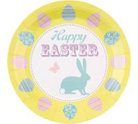Happy Easter Piatti 8 Confezione - 23cm Carta Festa Piatti,Coniglietto & Uova