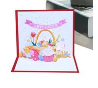 Happy Easter Pop-Up Cards, 3D Greeting Card with Easter Eggs, Festive Holiday Postcards, Celebration Accessories for Spring, & Souvenirs, 6,1 x 4,92 inch