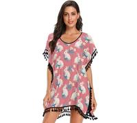 Happy Easter Rabbit Bunny Pink Costume da bagno da donna copricostume da bagno copricostume da spiaggia casual, Coniglietto di Pasqua Happy Easter Rosa, S