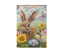 Happy Easter Rabbit Carote Bowknot Daisy Egg Spring Outdoor Flags Banner Outdoor per Yard Decoration 28x40 Double Sided