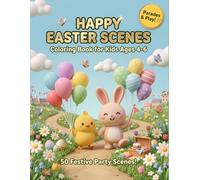 Happy Easter Scenes Coloring Book for Kids: 50 Fun Event-Based Spring Activities and Group Play Designs for Ages 4-6