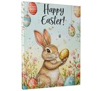 Happy Easter, stampa su tela con coniglio e uovo, decorazione stagionale primaverile per soggiorno, camera da letto, cucina, senza cornice, 40,6 x 50,8 cm