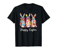 Happy Easter Three Spring Bunny Hoppy Allegro Coniglietto di Pasqua Maglietta