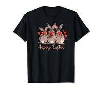 Happy Easter Three Spring Bunny Hoppy Elegante Coniglietto Prato Maglietta