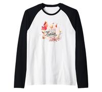 Happy Easter Tshirts Ghirlanda Fiori Misto Uova Stampa Pasqua Maglia con Maniche Raglan