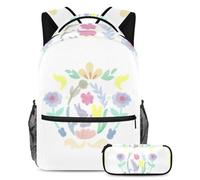 Happy Easter Upgrade Your School Essentials, zaino con astuccio, perfetto per ragazzi, ragazze e adolescenti, Multicolore#01, B：29.4x20x40cm P：19x7.5x3.8cm, Zaini Daypack