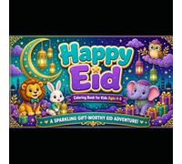 Happy Eid Coloring Book for Kids Ages 4-8: Crescent Moon, Lanterns and Celebration Fun - Easy Respectful Pages with Thick Lines