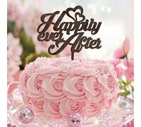 Happy Ever After Citazione Mr And Mrs Rustico Matrimonio Fidanzamento Cake Topper Legno Marrone Personalizzare Romance Sposa & Sposo Cake Topper Per Matrimonio Doccia Nuziale Decorazione Matrimonio