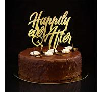 Happy Ever After Mr And Mrs Wedding Cake Topper personalizzato divertente sposa e sposo topper per torta per matrimonio fidanzamento bomboniere regali di fidanzamento per coppia glitter oro