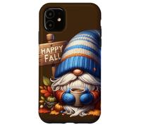 Happy Fall Coffee Gnome With Hot Cocoa Mug And Autumn Vibes Custodia per iPhone 11
