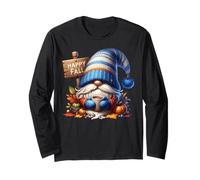 Happy Fall Coffee GNOME with Hot Cocoa Mug And Autumn Vibes Maglia a Manica