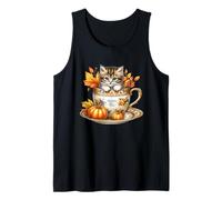 Happy Fall Coffee Mug for Kitten Lover Cute Autumn Fall Cat Canotta