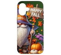 Happy Fall Gnome With Farm Fresh Pumpkins And Autumn Vibes Custodia per iPhone 16