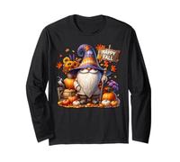 Happy Fall GNOME with Farm Fresh Pumpkins And Autumn Vibes Maglia a Manica