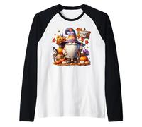 Happy Fall GNOME with Farm Fresh Pumpkins And Autumn Vibes Maglia con Maniche Raglan