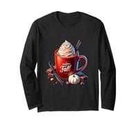Happy Fall Hot Cocoa Mug Graphic for Women with Autumn Vibes Maglia a Manica