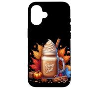 Happy Fall Vibes Autumn Hot Drinks For Pumpkin Spice Season Custodia per iPhone 16
