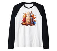 Happy Fall Vibes Autumn Hot Drinks for Pumpkin Spice Season Maglia con Maniche Raglan