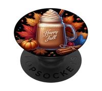 Happy Fall Vibes Autumn Hot Drinks For Pumpkin Spice Season PopSockets PopGrip Adesivo