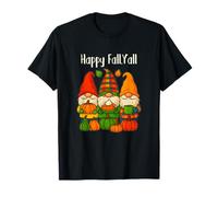 Happy Fall Y'All, 3 gnomi Autunnali Maglietta