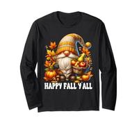 Happy Fall YALL Cozy Autumn Stuff with Fall Pumpkin GNOME Maglia a Manica