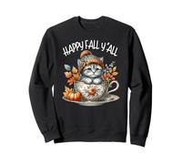 Happy Fall YALL Cute Kitten for Autumn Lover Kawaii Cat Mom Felpa