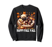Happy Fall YALL Decor Autumn Vibes Cozy Season Cute Fall Pug Felpa