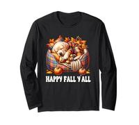 Happy Fall YALL Decor for Labrador Lover Cozy Autumn Vibes Maglia a Manica