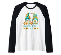 Happy Fall YALL Gnomies with Pumpkin for Autumn Fall GNOME Maglia con Maniche Raglan
