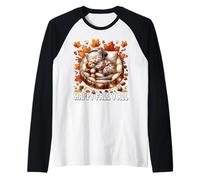 Happy Fall YALL Graphic for Cat Lover Cute Kitten Autumn Cat Maglia con Maniche Raglan