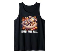 Happy Fall YALL Graphic for Women Girls Cute Chihuahua Puppy Canotta