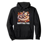 Happy Fall YALL Graphic for Women Girls Cute Chihuahua Puppy Felpa con Cappuccio