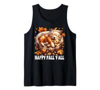 Happy Fall YALL Graphic for Women with Fall Golden Retriever Canotta