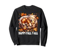 Happy Fall YALL Graphic for Women with Fall Golden Retriever Felpa