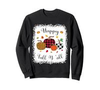 Happy Fall Y'All Halloween Zucca sbiancata Camicia Donna Ragazza Felpa
