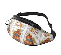 Happy Fall Y'all - Marsupio regolabile in vita con zucca, alla moda, con stampa, unisex, per turisti, leggero, resistente ai furti, per visite turistiche, 14 x 35 cm, A17, Taglia unica