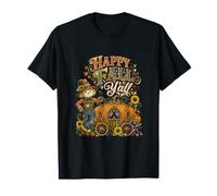 Happy Fall Y'All Scarecrow Pumpkin Autumn Farmhouse Lovers Maglietta