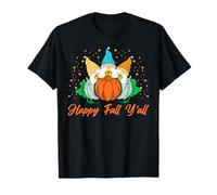 Happy Fall Y'All with GNOME Pumpkin for Autumn Maglietta