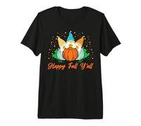 Happy Fall Y'All with GNOME Pumpkin for Autumn Maglietta Premium