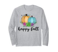 Happy Fall Zucca Patch Leopard Ringraziamento Halloween Fun Maglia a Manica
