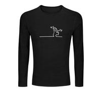 Happy Fashion La Linea The Line Osvaldo Cavandoli TV Men Style Pure Cotton Streetwear Round Neck Men's 100% Cotton Tee Unisex Long Sleeve T-Shirt Black XL