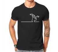 Happy Fashion Tshirts La Linea The Line Osvaldo Cavandoli TV Men Style Pure Cotton Streetwear T Shirt Round Neck Big Size Black Black S