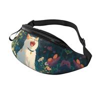 Happy Fat Cat, borsa a tracolla con simpatico gatto anime, per tenere le mani libere, 14 x 35 cm, A3, Taglia unica