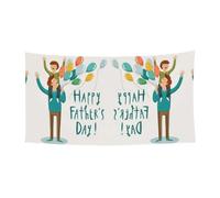 Happy Fathers Day By Son Printing 1'Pack Banner Sign per Halloween, decorazione da appendere per interni ed esterni, resistente ai raggi UV con fori in metallo